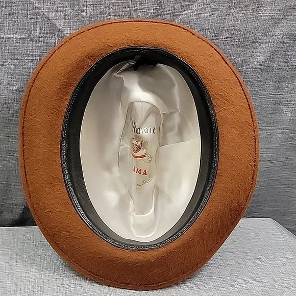 Biltmore men's fedora brown llama wool silk lined hat sz medium